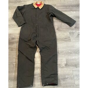 Key Imperial Quilted Greyish Green Insulated Coveralls 46 Reg Vintage USA